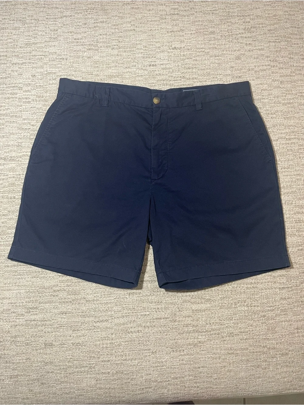 Vineyard Vines Breaker Shorts Men 38 Navy Blue Chino Stretch Flat Front Casual